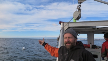 Bren Smith working on boat