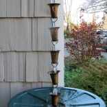 rain chain over rain barrel